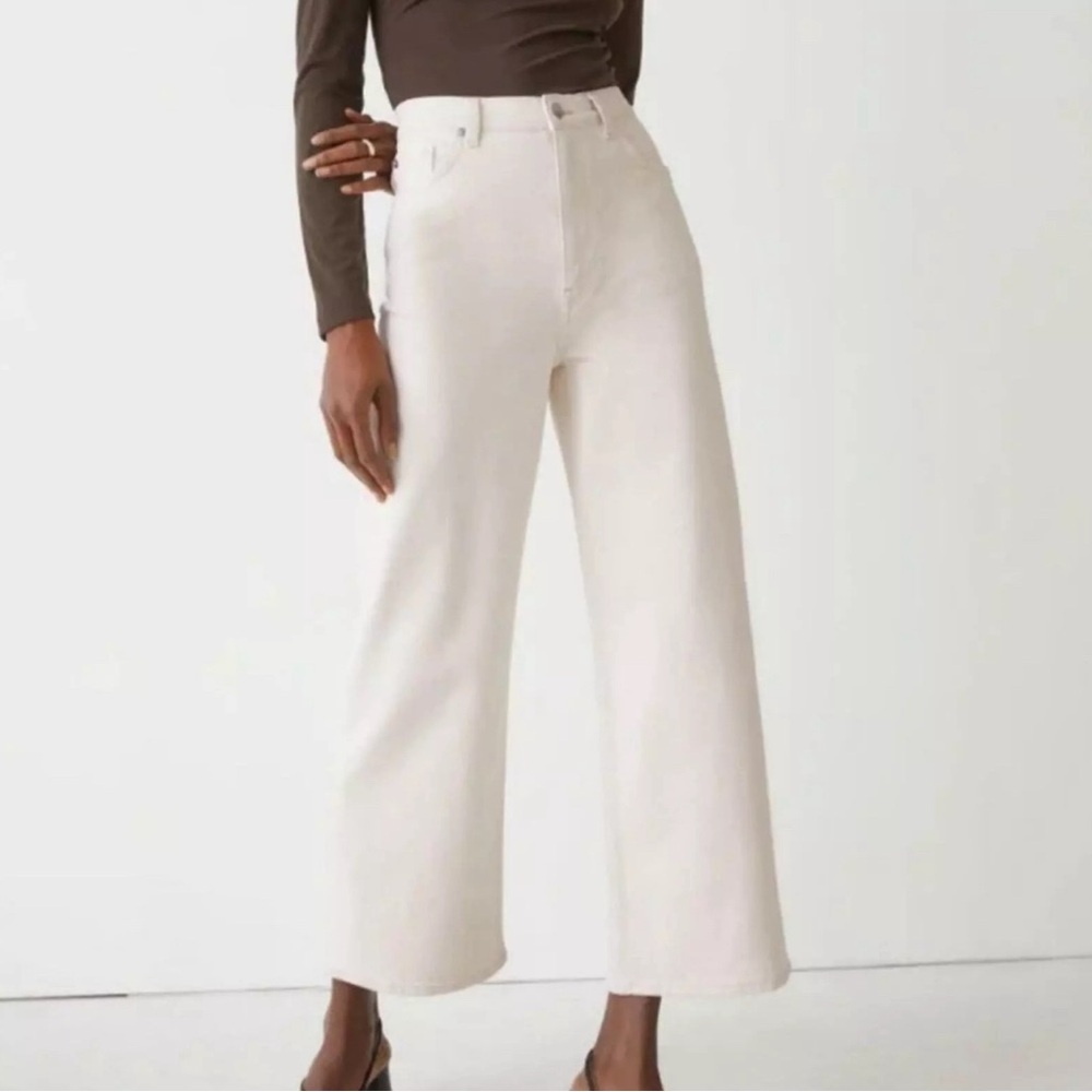 NWT New & Other Stories Treasure Cut Wide Leg Cream Jeans Size 2